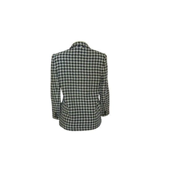 Vintage Giorgio Saint Angelo Houndstooth Black & White Wool Blazer Jacket Sz 8 M - Picture 5 of 8